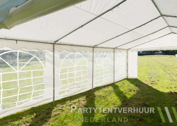 Partytent 5x8 meter binnenkant schuin huren - Partytentverhuur Leiden